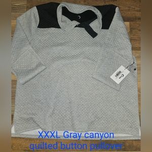 Zyia Men's xxxl gray canyon quilted button pullover